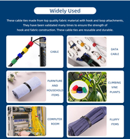 Attaches de câble auto-agrippantes par attaches de câble combinées multicolores Fixation des sangles de câble Sangles à crochets et à boucles réutilisables Gestion des fils