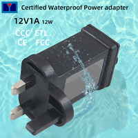 Adaptateur secteur certifié ETL CE GS UKCA, étanche IP44, PC DC 12V/18V 1A/1.5A, pour guirlandes lumineuses de Noël