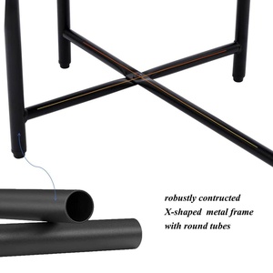 Table d'appoint moderne de 2 niveaux de 27.5 pouces en MDF noir avec cadre en métal tables de chevet de style ferme pour salle à manger chambre usine ODM/OEM - Product Image 5