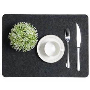 Custom Design Eco-Friendly Anti-Slip Felt Placemat Set-Irregular Grey Modern Premium Table <b>Mat</b> <b>Desk</b> Pad for Dinner - Product Image 2
