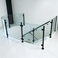 Poteau de balustrade sans cadre en verre, en acier inoxydable, étanche, couleur personnalisable, design moderne, résistant à la rouille, pour escalier, villa, hôtel
