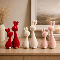 Statue de lapin mignonne et moderne en résine, accessoires de décoration pour la maison, le salon, le bureau, décorations de Pâques, sculpture décorative, 2 pièces