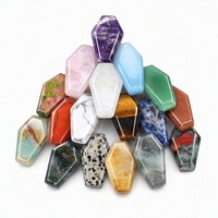Nouvelle Statue Mini-Cercueil en Cristal de Pierre Naturelle, Ornement Décoratif pour la Maison à l'Occasion d'Halloween, Vente en Gros