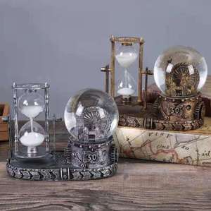 Boule de cristal sablier résine lumineuse artistique décoration de la maison <span class=keywords><strong>Paris</strong></span> tour de Londres rétro artisanat cadeaux - Product Image 2