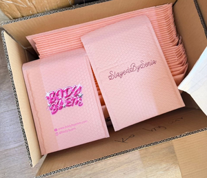 Enveloppe <span class=keywords><strong>rose</strong></span> clair à bulles, épaissie, pour colis express, emballage personnalisé, logo imprimé, sacs d'expédition, pochettes d'envoi, sacs polyvalents - Product Image 1