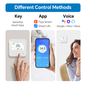 Touche tactile Tuya WiFi Zigbee Chaudière à gaz Thermostat de chauffage pour le contrôle de la température ambiante - Product Image 2