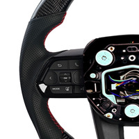 Volant sport modifié en fibre de carbone avec étiquette rouge pour Toyota ZC-FT-YD-T5