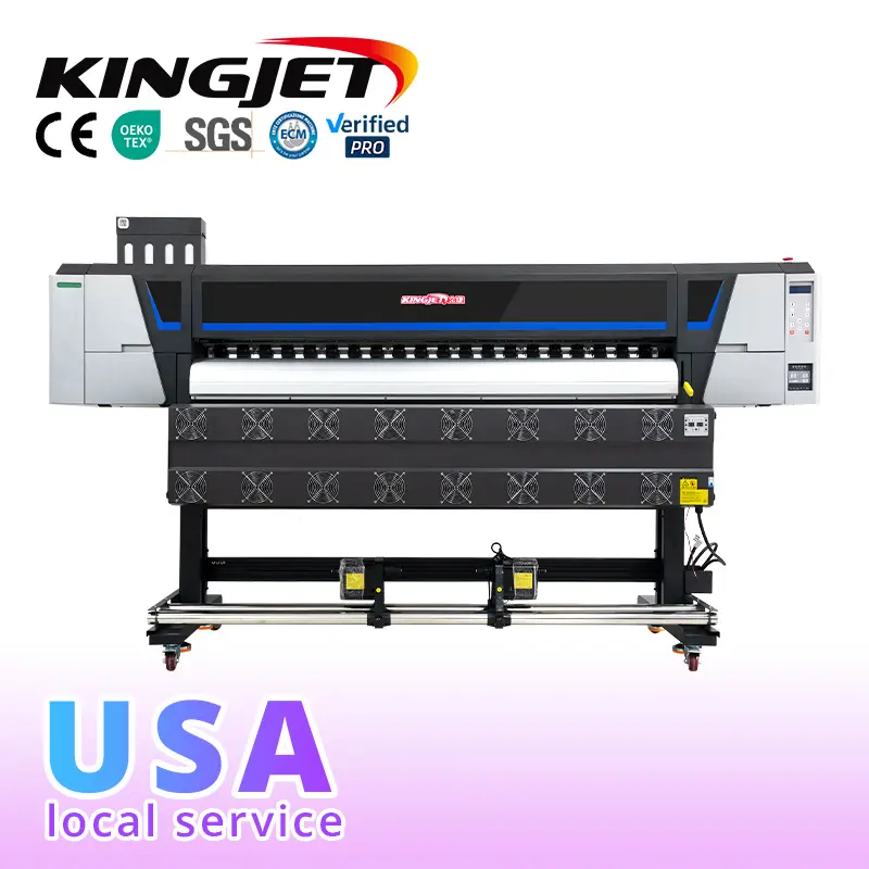 Kingjet-impresora ecosolvente de lona flexible, máquina de impresión de vinilo, 1,9 m, 2,5 m, 3,2 m, formato grande y ancho, cabeza i3200, xp600