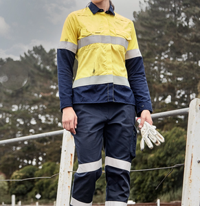 비스코스 FR 메타 아라미드 폴리아미드, 파라아라미드, 정전기 방지 립스톱 여성 오렌지 화염 방지 경량 테프 셔츠 - Product Image 5