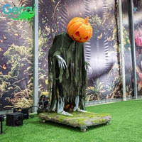 Décoration d'Halloween Horreur : Modèle Animatronique Personnalisé Homme Citrouille Lumineux