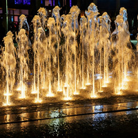 Fontaine musicale dansante en acier inoxydable DEWY personnalisée avec éclairage LED pour projets aquatiques de lacs et de stations balnéaires