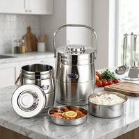 Conteneur alimentaire isotherme en acier inoxydable 5L 6.5L 8L 10L Grande capacité Seau à soupe thermique Boîte à lunch commerciale avec poignée