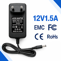 Adaptateur secteur AC/DC 12V 1,5A 5,5x2,5mm avec prise EU personnalisée, adaptateur mural 18W pour lecteur DVD et commutateur réseau