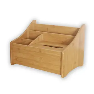 Многофункциональная коробка для салфеток для гостиной, чайного столика, креативная настольная бамбуковая коробка для хранения с дистанционным управлением для офиса, органайзер для макияжа, коробка