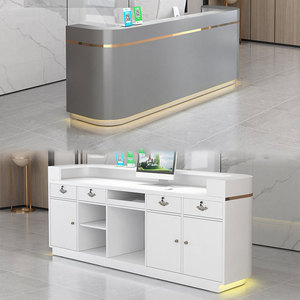 Comptoir d'accueil en fibre de verre sur mesure, offre directe d'usine, mobilier et comptoirs de réception personnalisés pour hôtel, bureau, bar, salon - Product Image 4