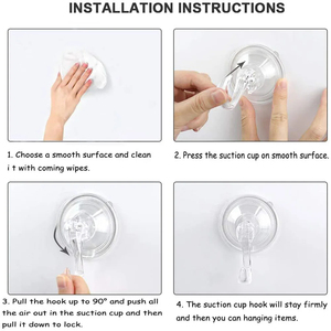 1Pcs Suction Cup <b>Hooks</b> Reusable Powerful Waterproof Shower <b>Hooks</b> Heavy Duty Vacuum Suction Hanger for Shower Window Towel Door - Product Image 4