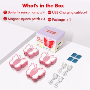 Lampes murales modernes à détecteur de mouvement miniature, en forme de papillon, avec aimant, pour la décoration intérieure, la chambre à coucher, le couloir - Product Image 4