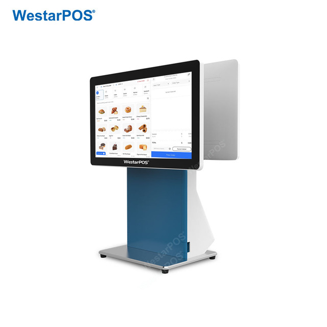 WestarPOS CRS001Big Screen 18inch Desktop White and Blue  All in One POS Computer for Beverage Shop