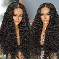 Vendeur de perruque de cheveux bouclés bruts cambodgiens en gros, perruques de cheveux humains à fermeture en dentelle transparente de densité 150% 180% 200%