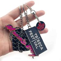 Porte-clés moderne en métal émaillé personnalisé, gravure par sublimation en alliage, porte-clés avec logo d'hôtel, style moderne, porte-clés personnalisé