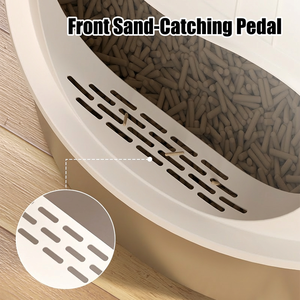 Bac à litière multifonctionnel gris à bords hauts pour chats, gain <span class=keywords><strong>de</strong></span> place, anti-fuite d'urine, en acier inoxydable, avec fonction jardinière - Product Image 4