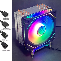 Ventilateur de refroidissement CPU avec 6 caloducs pour Intel 1200/115X/1700 2011 AM3/AM4, dissipateur thermique en cuivre, ventilateur 12V