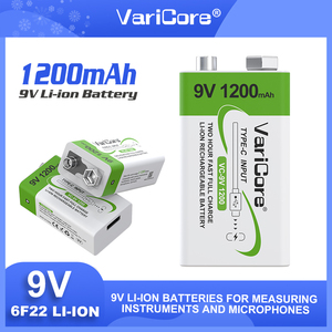 Varicore <span class=keywords><strong>USB</strong></span>-9V 1200mAh có thể sạc lại pin Type-C <span class=keywords><strong>USB</strong></span> 6F22 9V Pin cho RC máy bay trực thăng mô hình Microphone đồ chơi - Product Image 3
