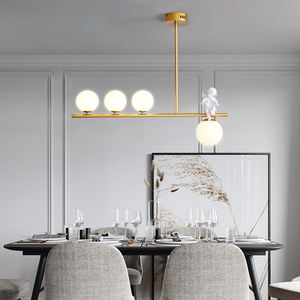Lustre LED suspendu en forme de boule de verre, design nordique moderne, éclairage d'intérieur, Luminaire décoratif de plafond, idéal pour un <span class=keywords><strong>salon</strong></span>, une chambre à coucher ou une cuisine - Product Image 3