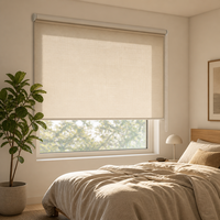 Stores à enroulement modernes et minimalistes en tissu, sur mesure, avec chaîne à billes manuelle, filtrant la lumière, pour chambre et salon