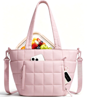 Sac isotherme pliable pour femme, léger, imperméable, en polyester, avec 7 poches, sangle réutilisable, souple, capacité 15 canettes