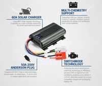 POWER Multi Stage Dual Batterie 12V 60A DC TO DC Chargeur de batterie pour RV
