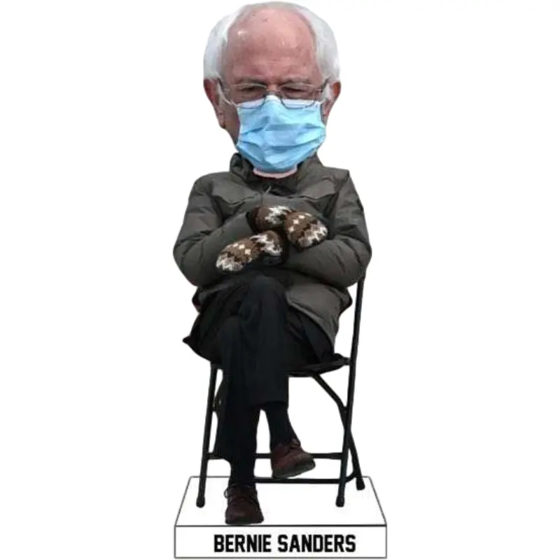 Bán Buôn Nhà Máy Tùy Chỉnh Phổ Biến Bernie Sanders Ngày Khánh Thành Bobblehead 6 ''H Ngồi Bernie Sanders Tượng Nhựa Để Bán