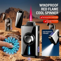 Briquet à gaz rechargeable de luxe, coupe-vent, torche à flamme unique, briquet-tourbillon, cadeau pour homme, avec logo