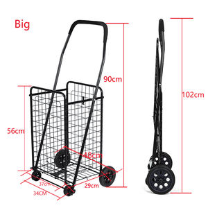 Carritos de compras plegables económicos, compactos, portátiles, con ruedas, de metal, plegables, para supermercado. - Product Image 1