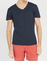 T-shirt en coton blanc à col en V pour hommes, t-shirts bon marché à col en V 120g pour hommes T-shirts Crew Fitness pour hommes