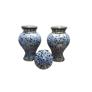 Urnas de cremación azules de diseñador 2025 de tendencia superior en urnas de cenizas conmemorativas funerarias con patrón de pájaro disponibles al precio más bajo - Product Image 5