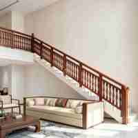 Rampe d'escalier intérieure en aluminium pour villa duplex, balustrade en aluminium de style chinois moderne, balustre décoratif personnalisé