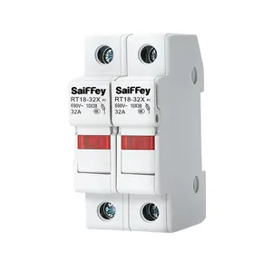 Saiffey AC Electrical Fuse Holder RT18-32X 2P For Cylindrical Fusible Tube Low Voltage Disconnector Switch Fuse Holder