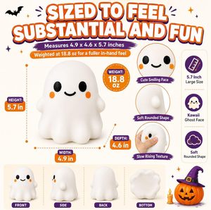 Juguete Antiestrés Personalizado con Logotipo de Fantasma, Suave y de Ascenso Lento, de 5.7 Pulgadas, para Niños/Adultos, para Fiestas de Halloween - Product Image 6