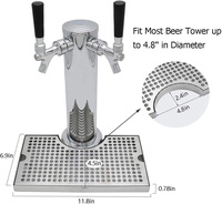 Bacs anti-gouttes pour bière, bac anti-gouttes en acier inoxydable pour fût avec coussinet en caoutchouc antidérapant, bac de récupération de gouttes en métal de qualité supérieure pour tour à bière, pour bar à domicile et réfrigérateur