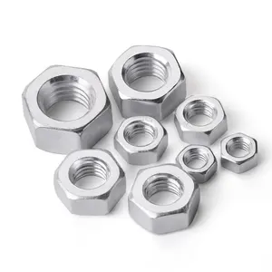 M16 M18 M24 Aluminum 6061 7075 White Anodized Alloy Steel Hex Hexagon Hexagonal Head Heavy Thin Nut DIN934