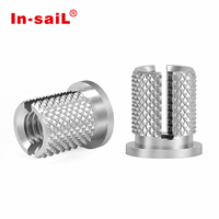 Inserts filetés légers en aluminium à visser et à sertir avec bride pour applications robotiques, drones, aérospatiales et pièces en plastique