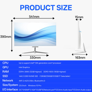 Máy tính để bàn tất cả trong một với màn hình toàn màn hình 21.5/23.8/27 inch màu đen và trắng. - Product Image 6