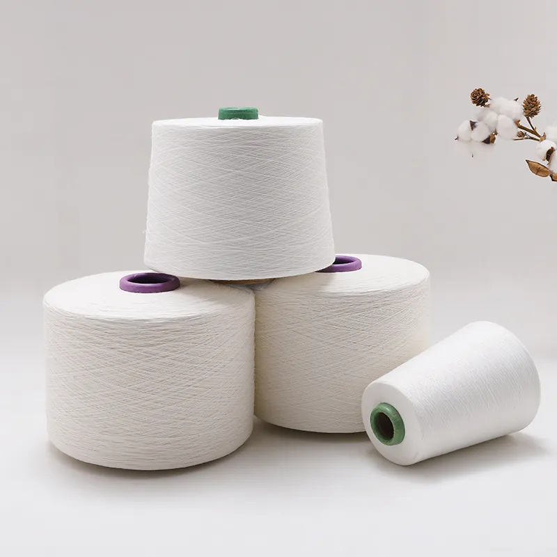 TC Yarn 65/35 Polyester Cotton Yarn Weaving Knitting Open End Ne 20/1 21/1 30/1 32/1 40/1 45/1 60/1 Blended Yarn