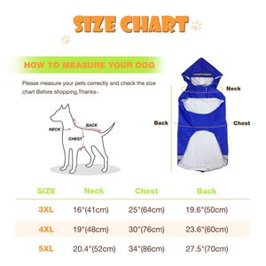 चिंतनशील धारी जेब पानी प्रतिरोधी के साथ कुत्ते रेनकोट कुत्ते बारिश हो रही जैकेट समायोज्य Drawstring निविड़ अंधकार पालतू वर्षा कोट - Product Image 4