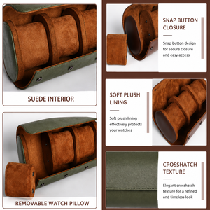 Étui de voyage de luxe en cuir PU pour montre, doublure en velours, résistant à l'eau, fermeture magnétique, format pour une seule montre, idéal pour le rangement et les cadeaux - Product Image 3
