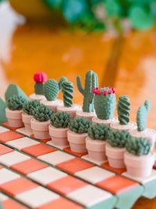 Figurine de cactus en pot imprimée en 3D, jeu d'échecs, figurine de succulente, décoration de bureau, jouet éducatif pour enfants et adultes - Product Image 4
