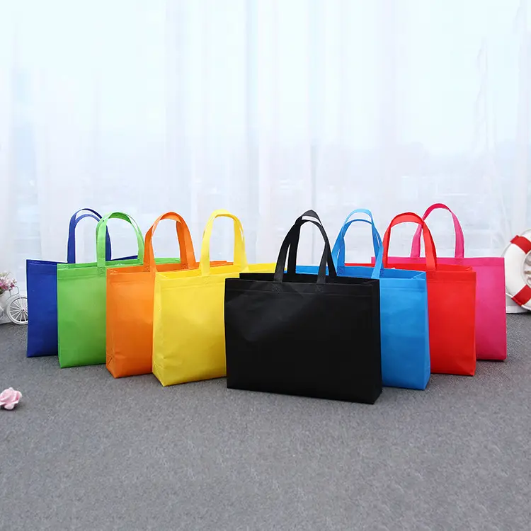 Custom Logo PP Non Woven Polypropylene Woven Bag Nonwoven Reusable Shopping Tote Bag With Logo