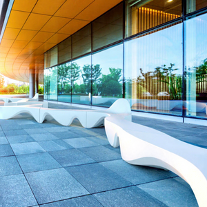 Tabouret moderne en FRP pour l'extérieur et l'intérieur, durable, meubles en fibre de verre pour hôtels, parcs, cours, hôpitaux - Product Image 1