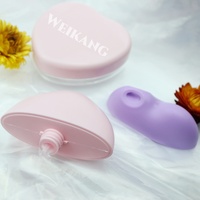 Flacon de crème solaire portable en forme de cœur, bicolore, résistant aux UV, avec trou pour sangle